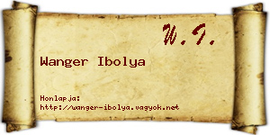 Wanger Ibolya névjegykártya